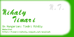 mihaly timari business card