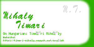 mihaly timari business card